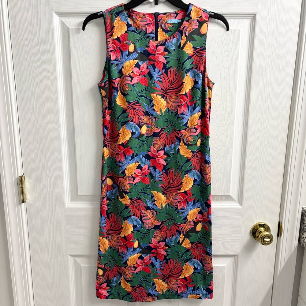 J McLaughlin Catalina Cloth Sleeveless Dress XS Tropical Floral Vacation Resort